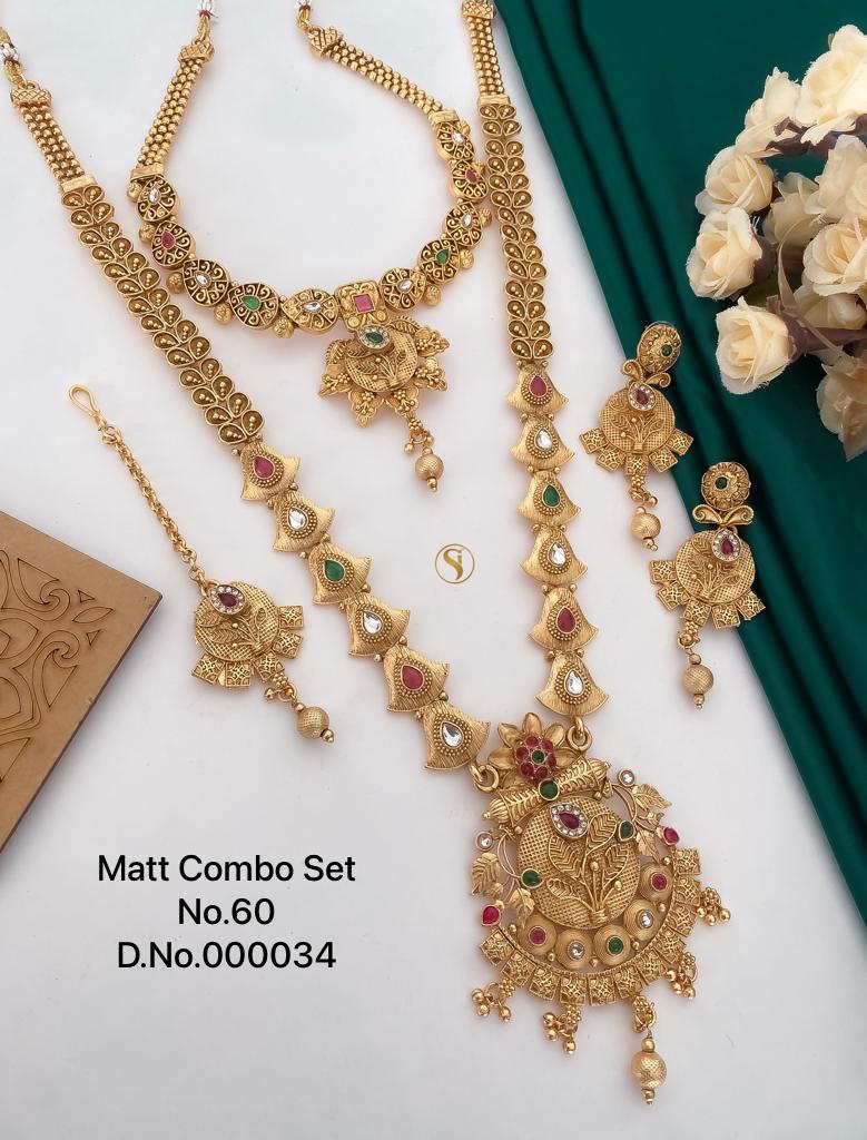60 MH Matte Gold Combo Set Wholesale Market In Surat
